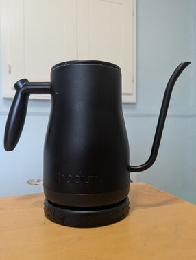 Gooseneck Electric Kettle Bodum Bistro 1.0L 34oz 1200W Black Coffee Tea Water